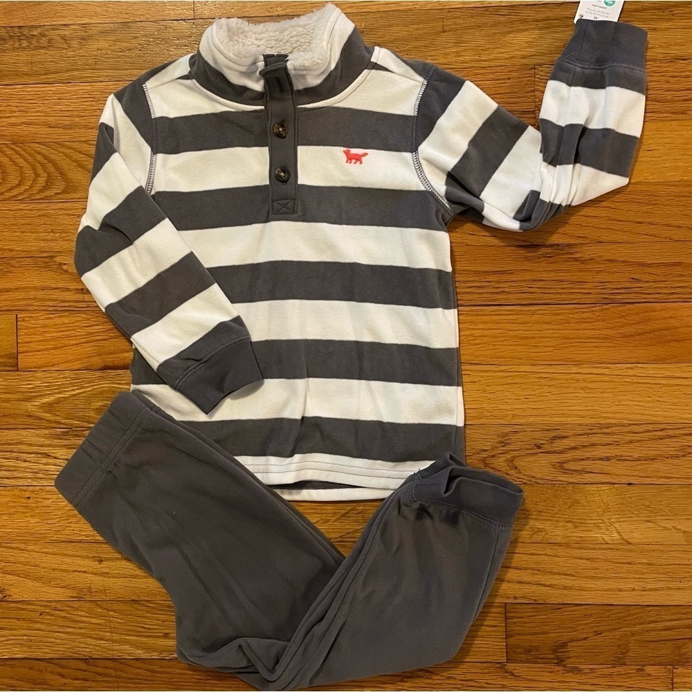 Carter’s | Striped Fleece Pullover & Pant Set | 4t - Picture 1 of 7